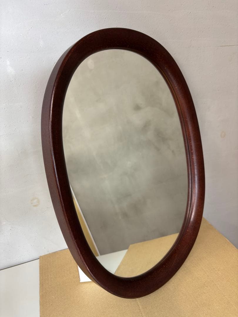 秋田木工 ウォールミラー 鏡 柳宗理 ビンテージ 曲木 ミラー 楕円 オーバル
