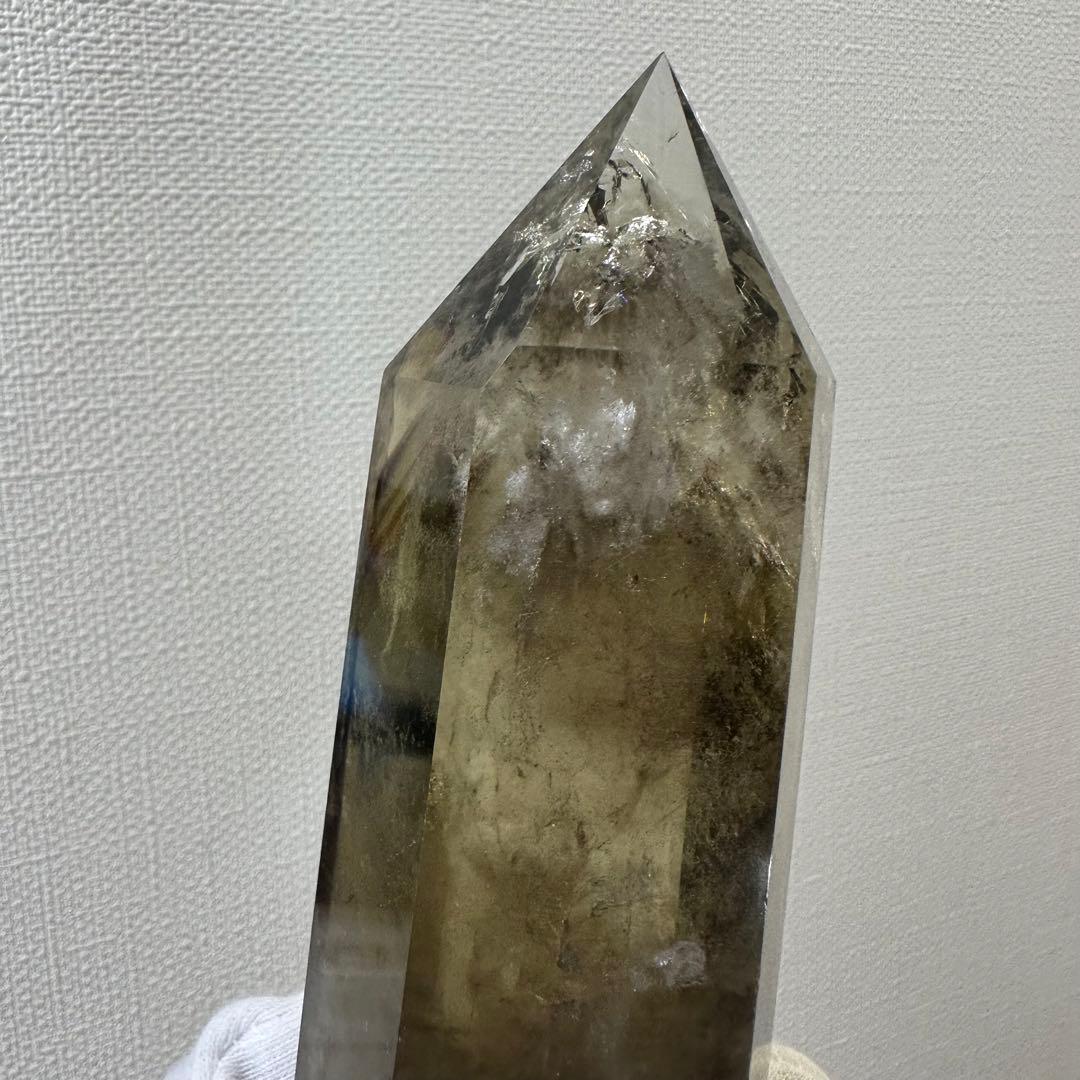 絶品☆レインボー魔除スモーキーシトリン六角柱☆ファントム パワーストーンA915