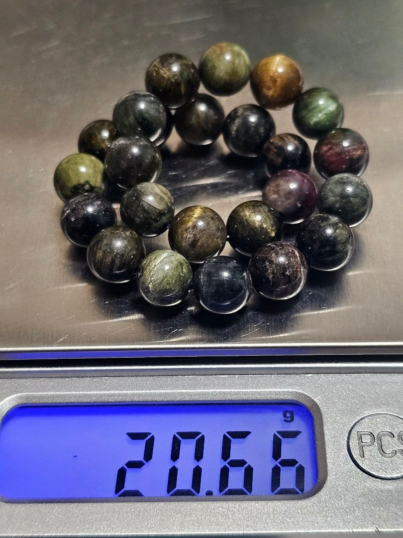 8.5㎜　マルチカラーキャッツアイトルマリン　ブレスレット