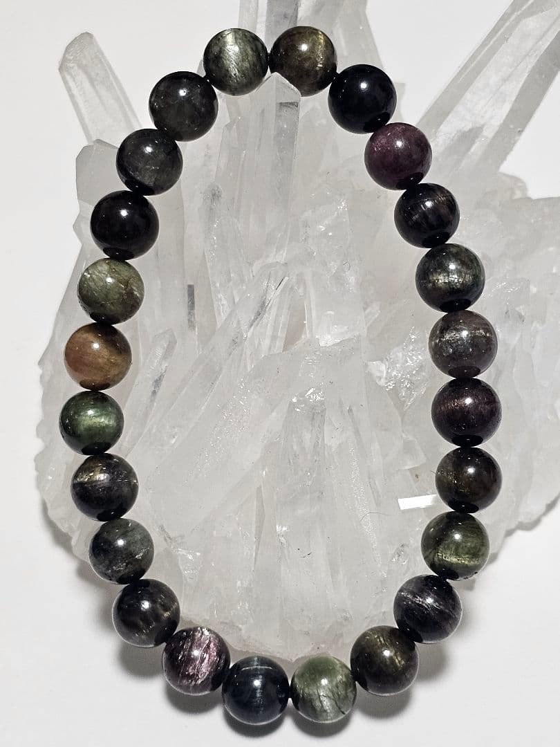 8.5㎜　マルチカラーキャッツアイトルマリン　ブレスレット