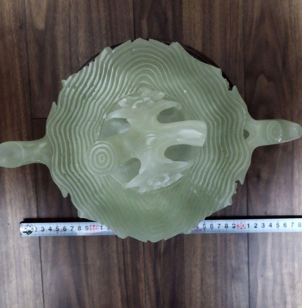 美品　希少　未使用　天然ぎょく彫刻急須