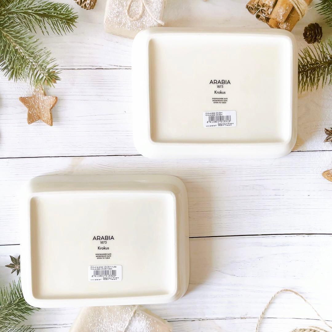 ♡アラビア　クロッカス プレート 2枚　カラー　ブラック　北欧　食器　新品