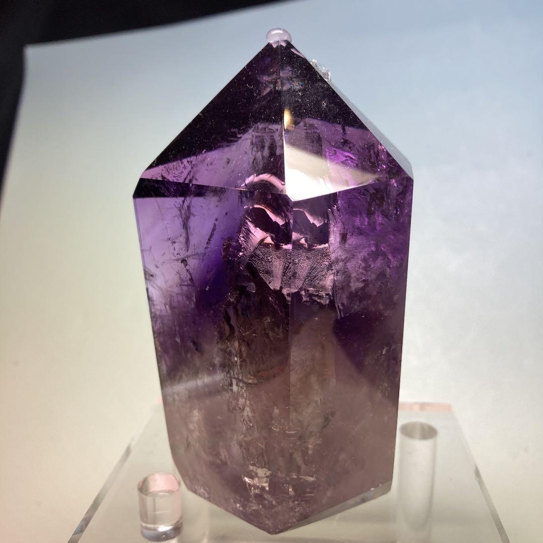 ちゅんちゅんアメジスト　ポイント　虹、キラキラ有り　345g