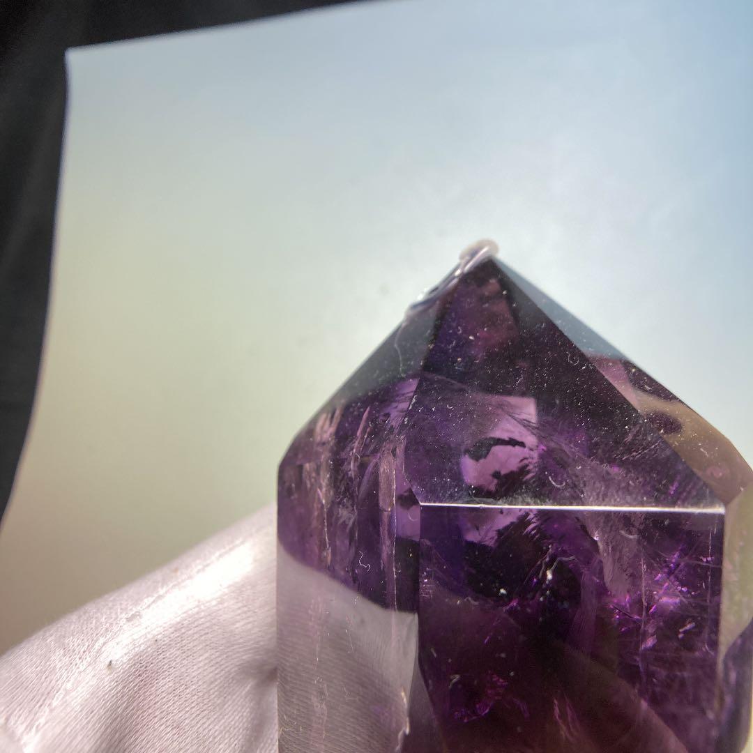 ちゅんちゅんアメジスト　ポイント　虹、キラキラ有り　345g