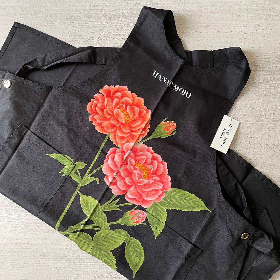 ハナエモリ 森英恵 エプロン ブラック 新品 未使用 自宅保管品