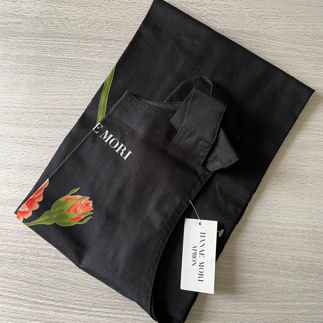 ハナエモリ 森英恵 エプロン ブラック 新品 未使用 自宅保管品