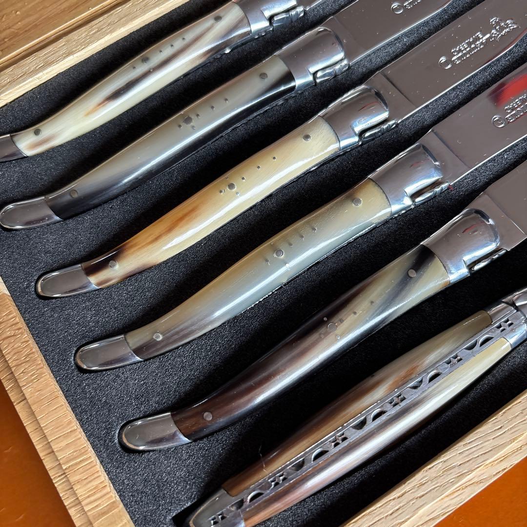 海*様 Laguiole en Aubrac牛角ハンドルステーキナイフ5本セット