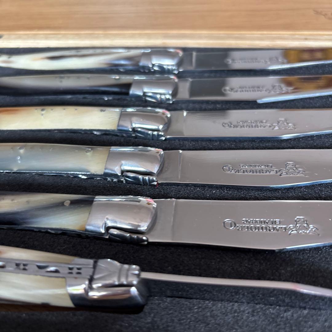 海*様 Laguiole en Aubrac牛角ハンドルステーキナイフ5本セット