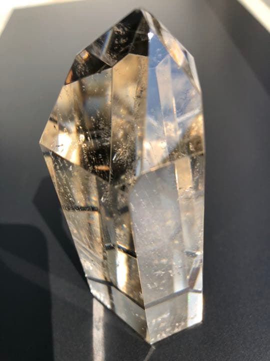 シャンパンゴールド プリズム 水晶柱 極上美品