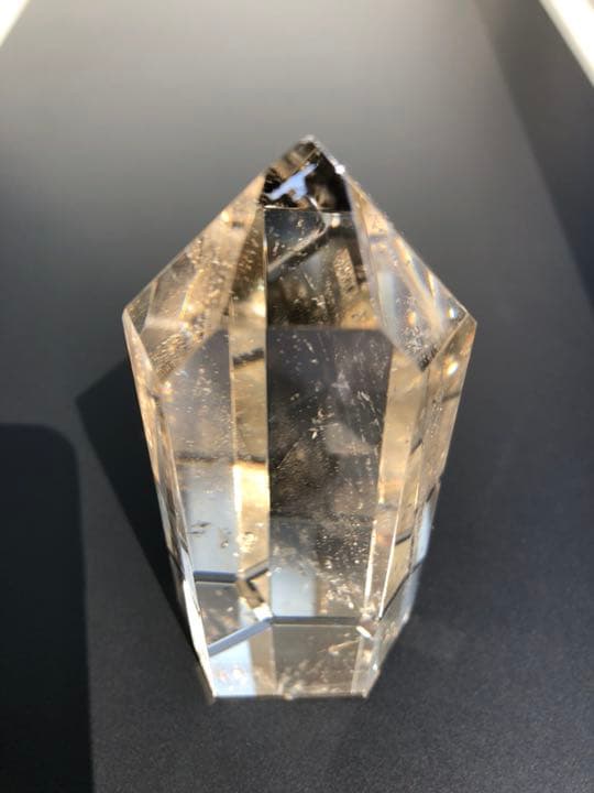 シャンパンゴールド プリズム 水晶柱 極上美品