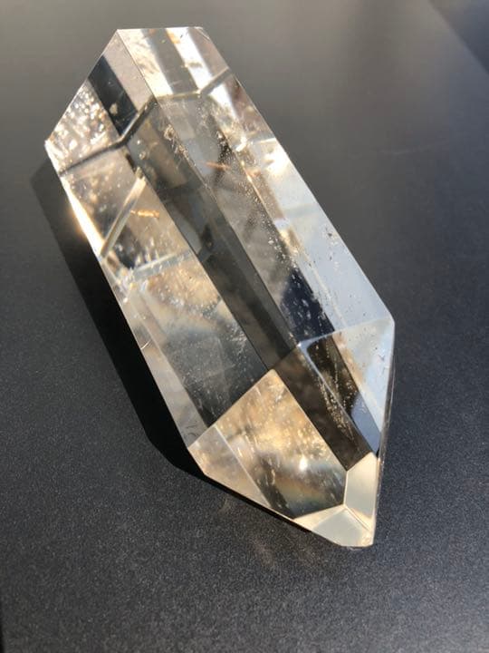 シャンパンゴールド プリズム 水晶柱 極上美品