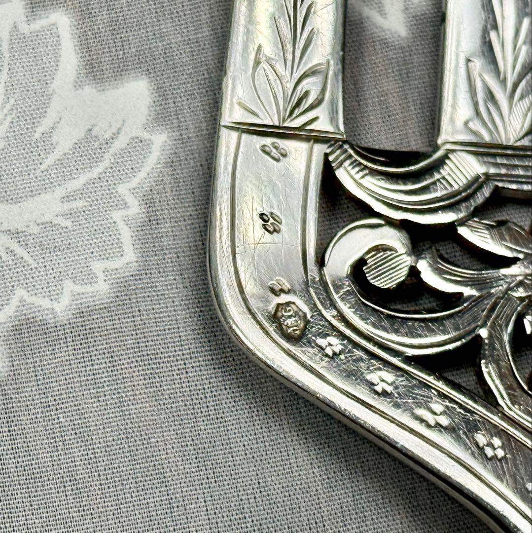 アンティーク シルバー サーバーフォーク&ナイフ 純銀