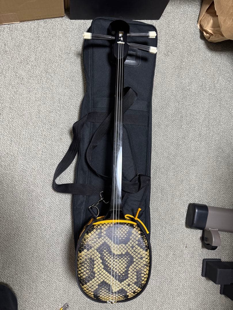 三線 人工皮 竹ウマ バチ ソフトケースセット