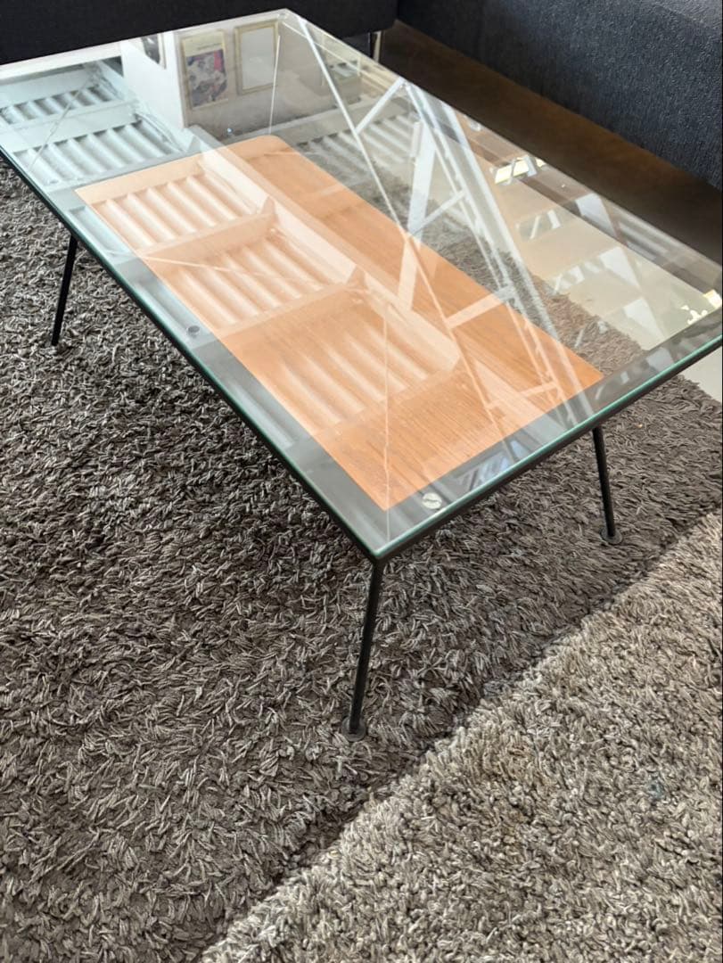 Francfranc　メリオル　コーヒーテーブル　ガラス天板