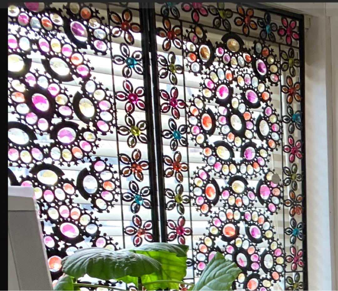 最終お値下げ　アジアン雑貨　カラフルなビーズ　パーテーション　送料込み