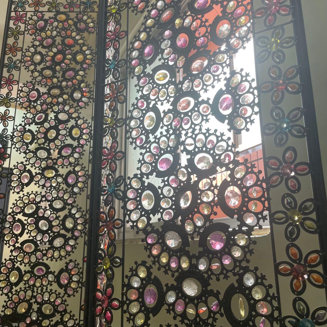 最終お値下げ　アジアン雑貨　カラフルなビーズ　パーテーション　送料込み