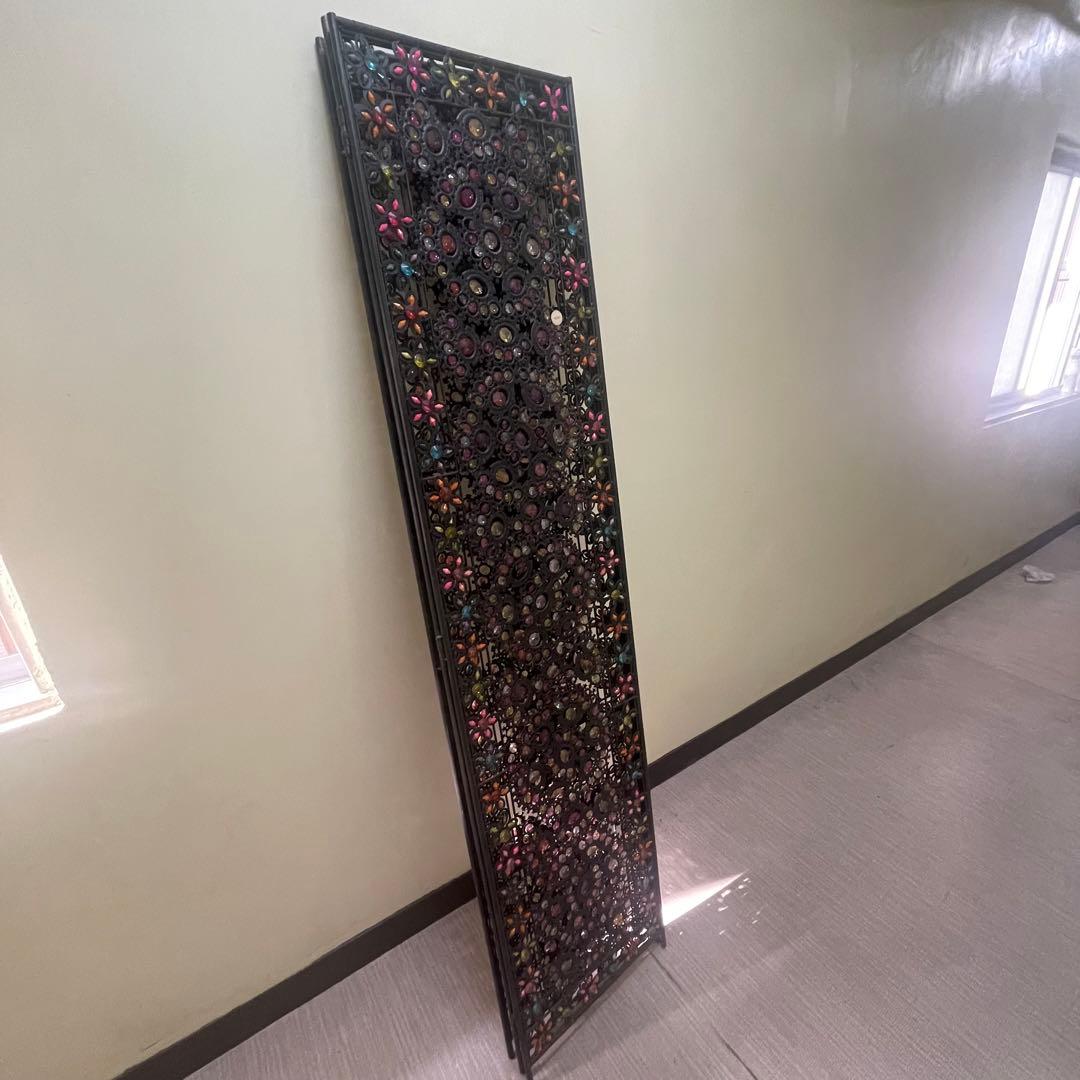 最終お値下げ　アジアン雑貨　カラフルなビーズ　パーテーション　送料込み