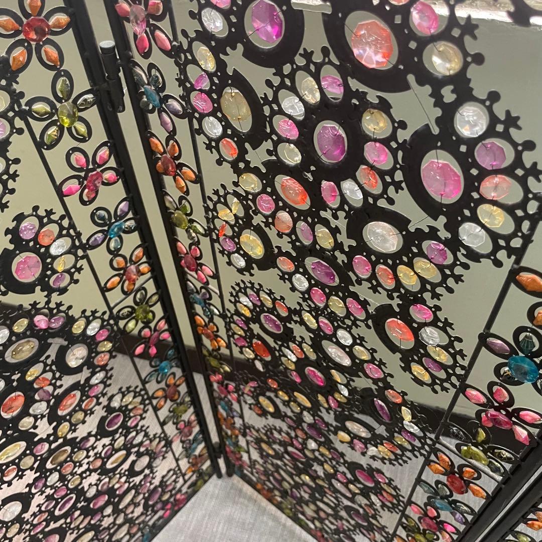 最終お値下げ　アジアン雑貨　カラフルなビーズ　パーテーション　送料込み