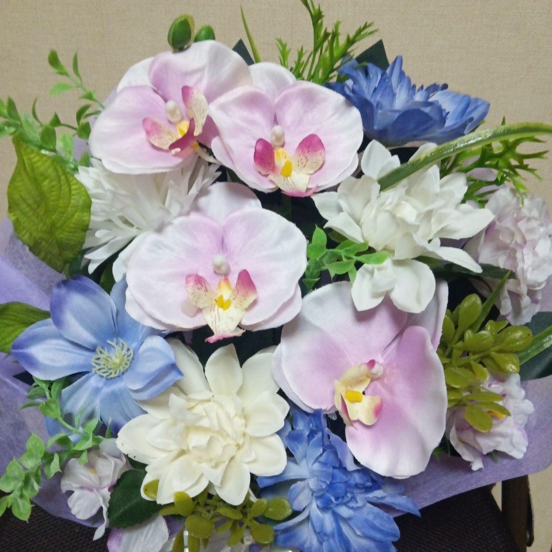 仏花、お供え花、ピンク胡蝶蘭アレンジ　初盆　法事