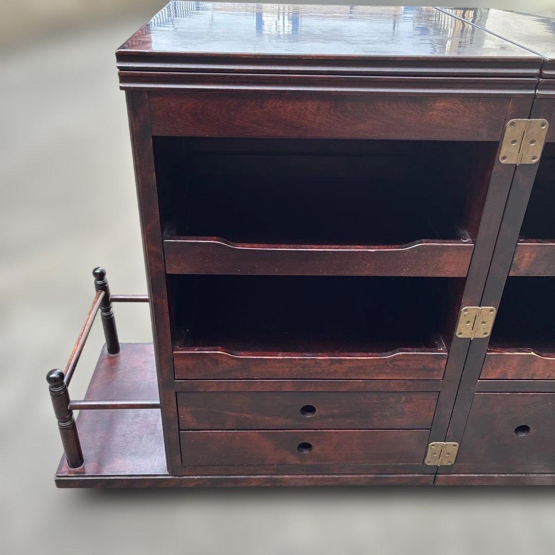 北海道民芸家具 多機能伸長式ワゴン キッチンワゴン 樺材 キャスター付 希少