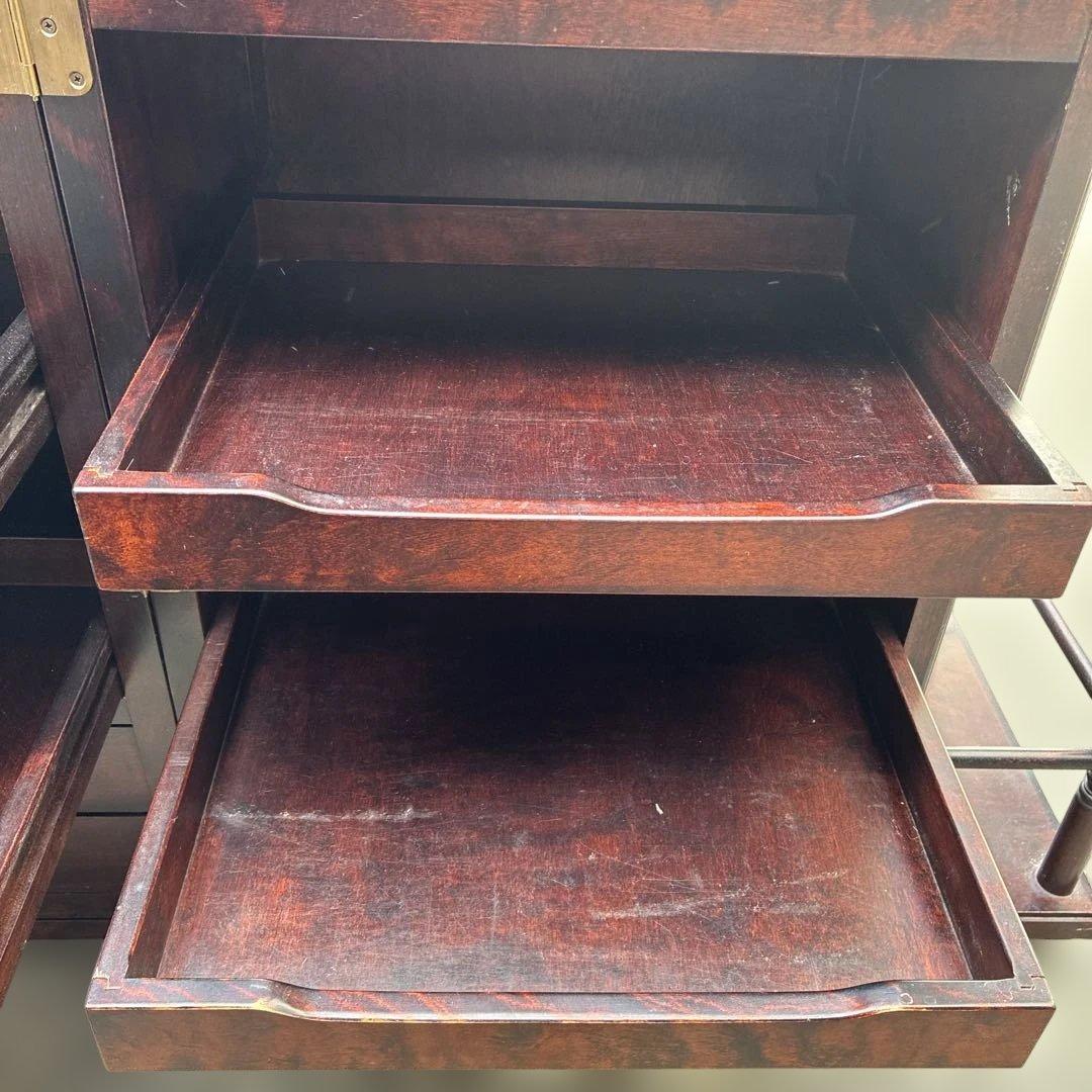 北海道民芸家具 多機能伸長式ワゴン キッチンワゴン 樺材 キャスター付 希少