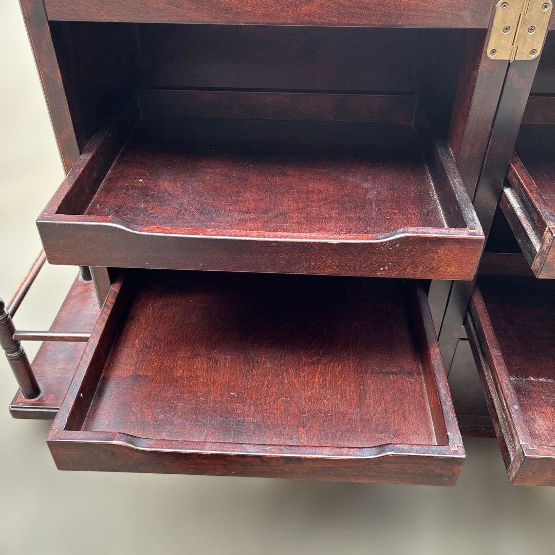 北海道民芸家具 多機能伸長式ワゴン キッチンワゴン 樺材 キャスター付 希少