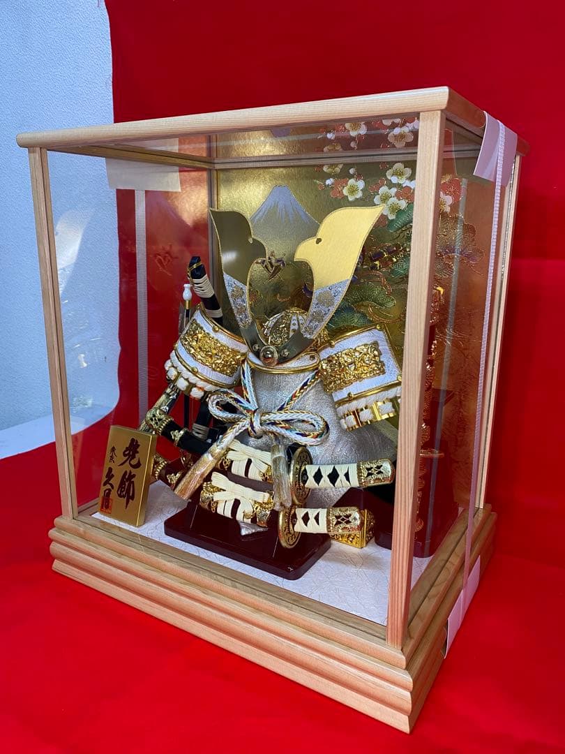 東京久月　五月人形　兜飾り　白木アクリルケース入