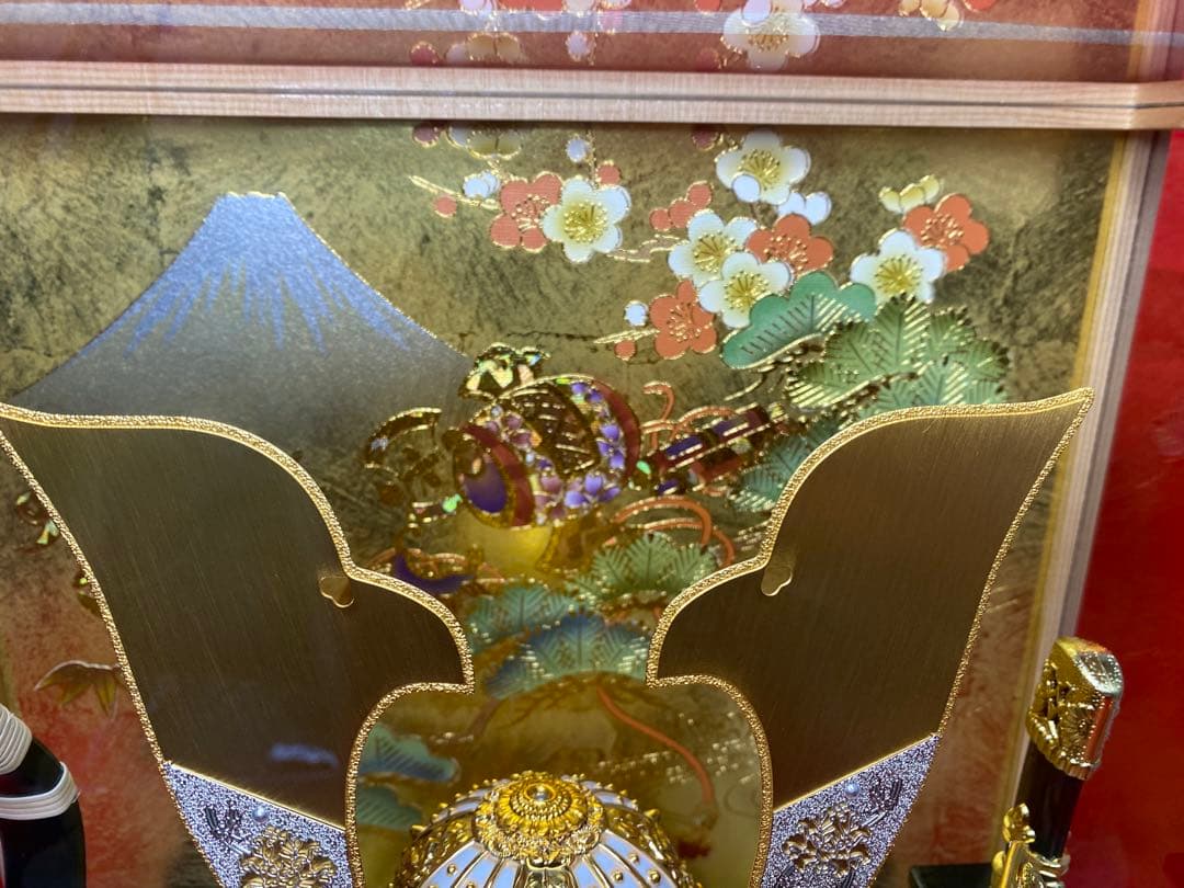 東京久月　五月人形　兜飾り　白木アクリルケース入