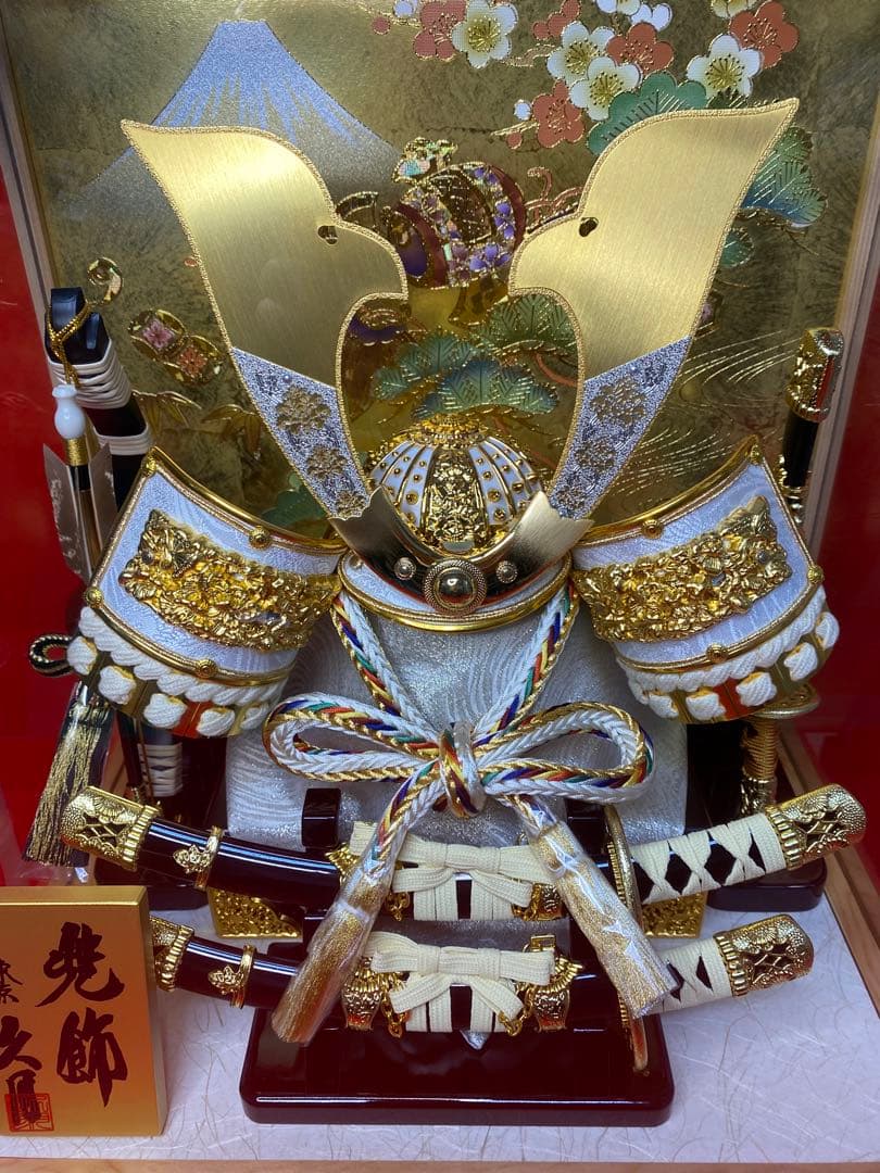東京久月　五月人形　兜飾り　白木アクリルケース入