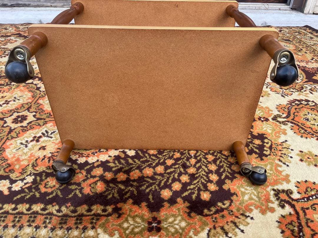 3段 キッチンワゴン レトロポップ 昭和レトロ 花柄 インテリア 当時物