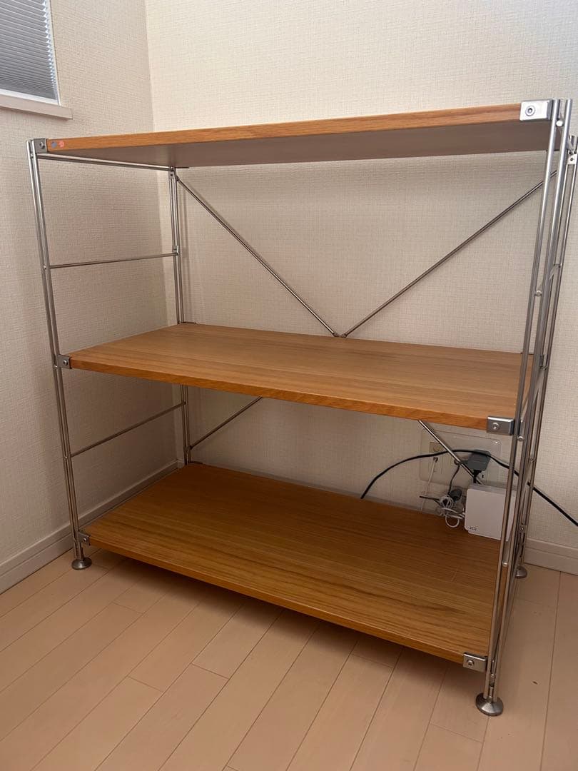 【美品】無印良品　ステンレスユニットシェルフセット　オーク材