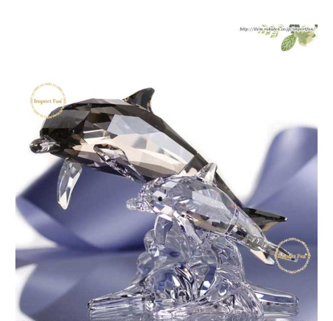 スワロフスキー イルカのお母さん ドルフィン マザーと赤ちゃんベビードルフィン