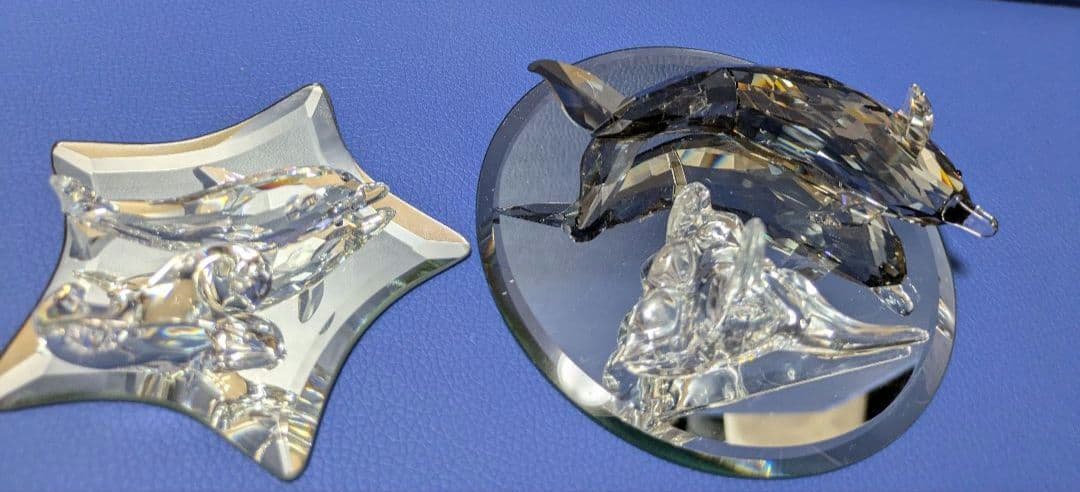 スワロフスキー イルカのお母さん ドルフィン マザーと赤ちゃんベビードルフィン