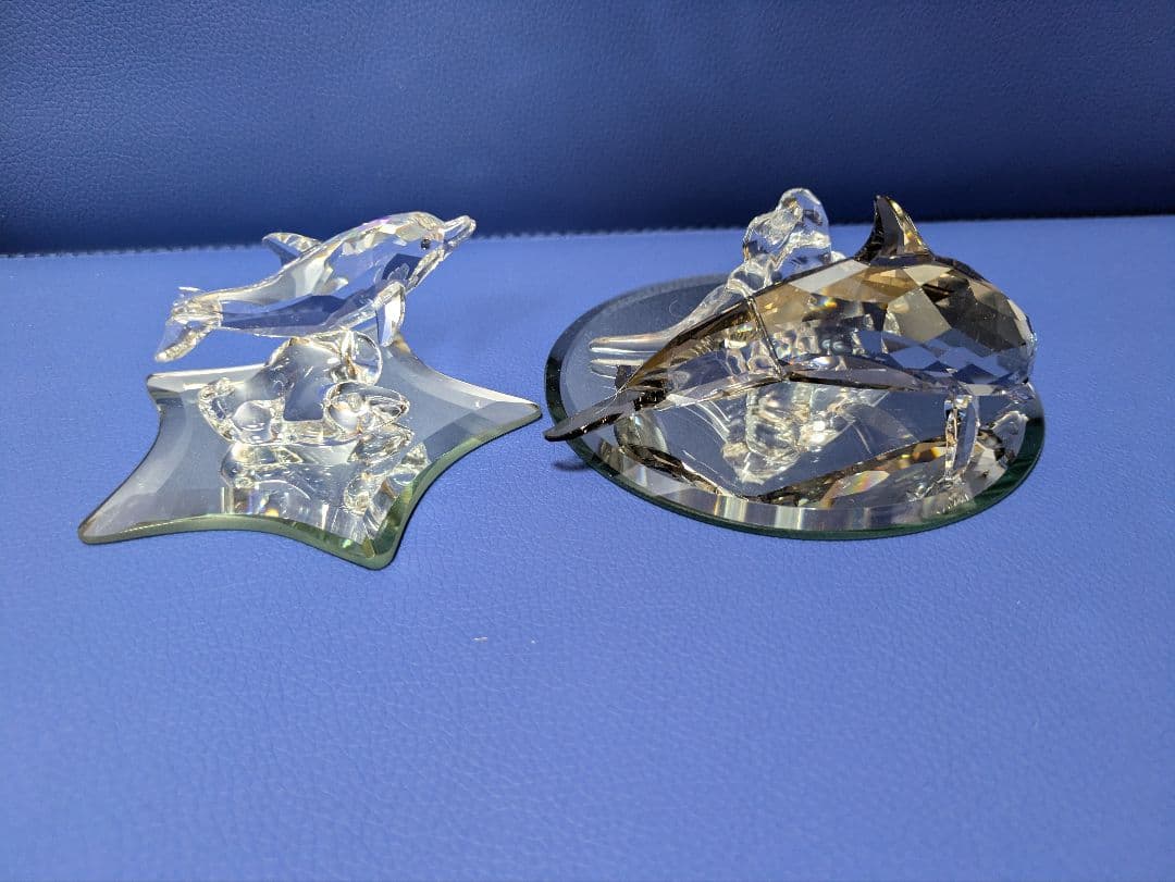 スワロフスキー イルカのお母さん ドルフィン マザーと赤ちゃんベビードルフィン