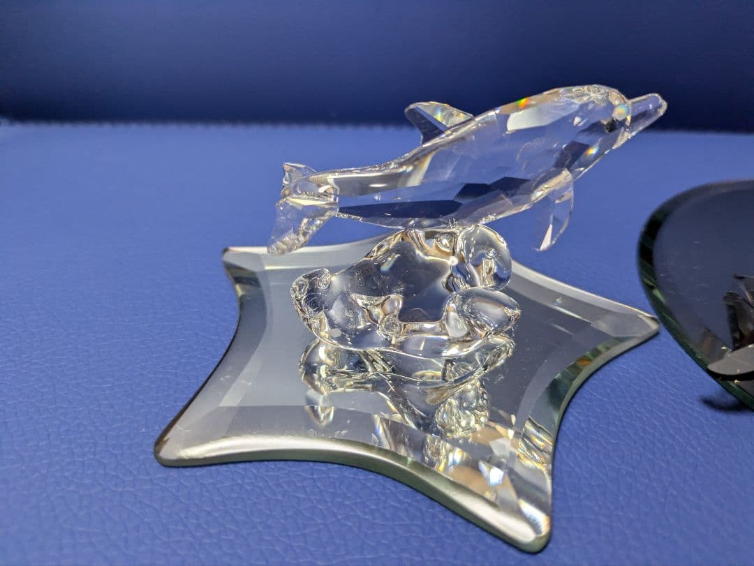 スワロフスキー イルカのお母さん ドルフィン マザーと赤ちゃんベビードルフィン