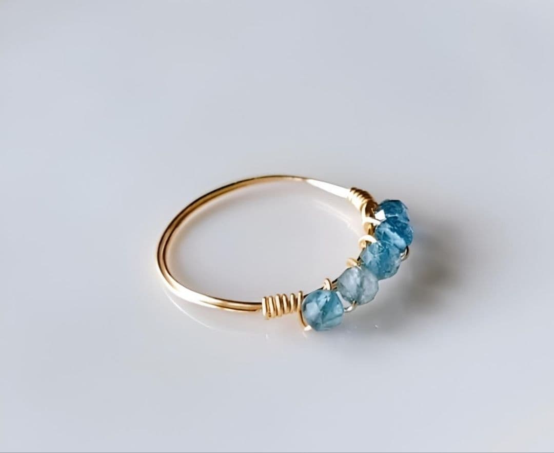 Kgf14 希少石 天然石 サンタマリア アクアマリン ハーフエタニティ