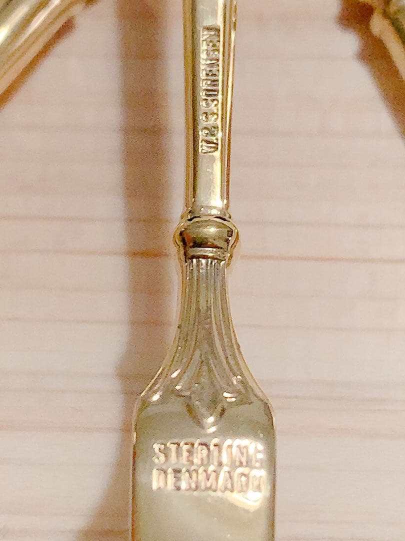 W&S Sorensen・デンマーク、純銀925Sフルーツフォーク・ヴィンテージ