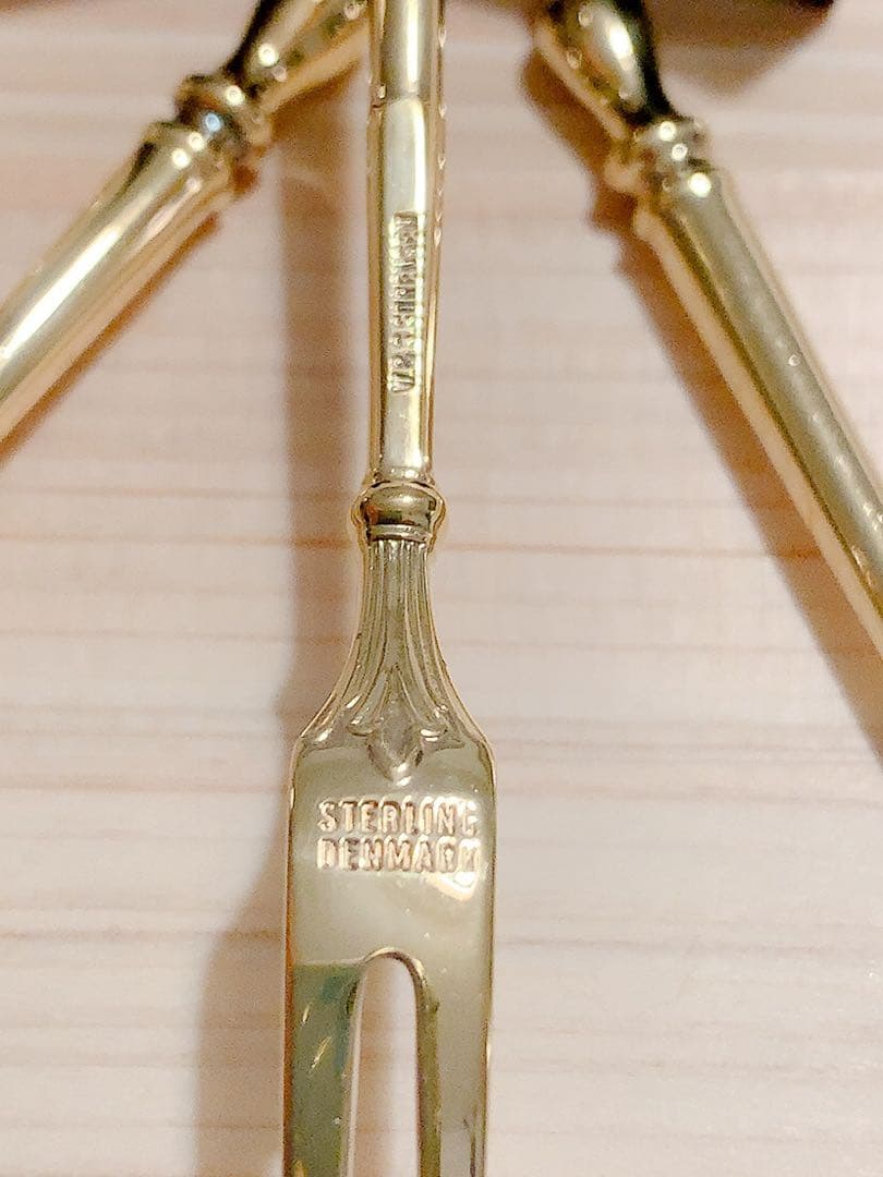 W&S Sorensen・デンマーク、純銀925Sフルーツフォーク・ヴィンテージ