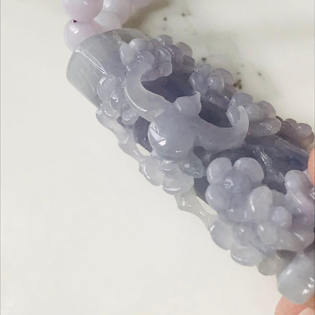 【P2174-001】翡翠　ミャンマー産　ペンダントトップ　ラベンダー