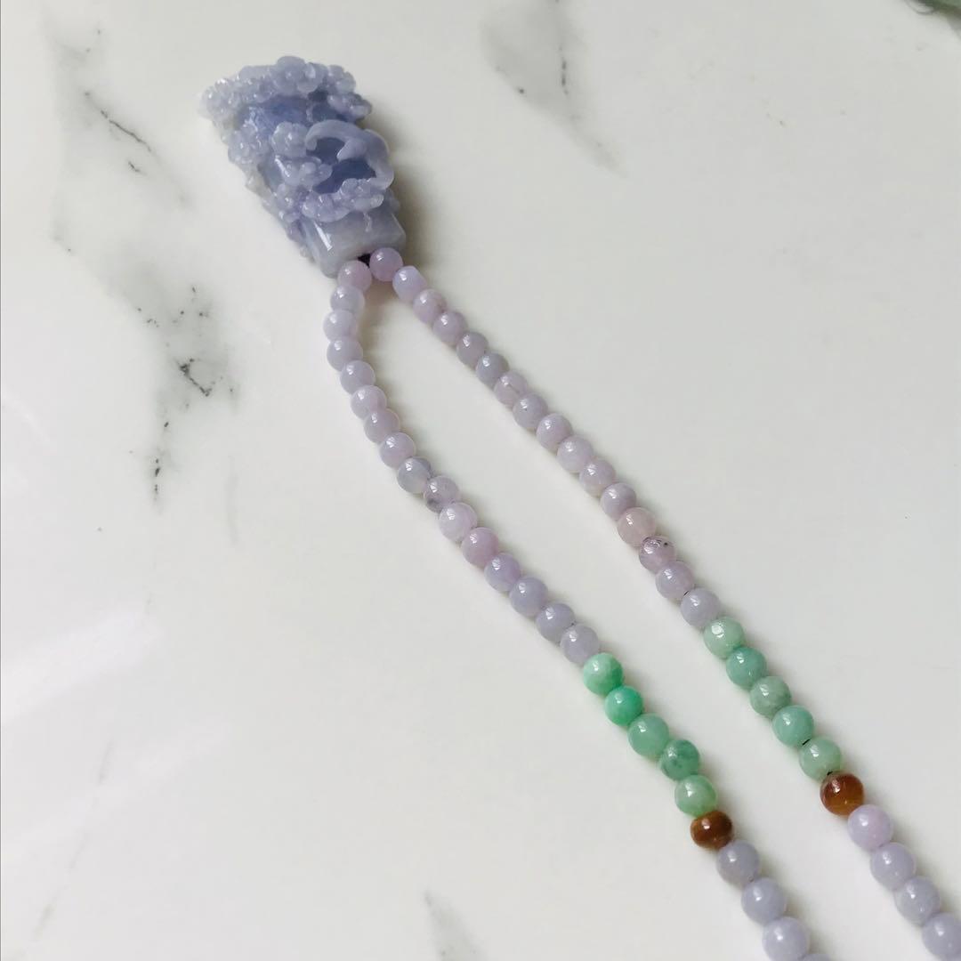 【P2174-001】翡翠　ミャンマー産　ペンダントトップ　ラベンダー