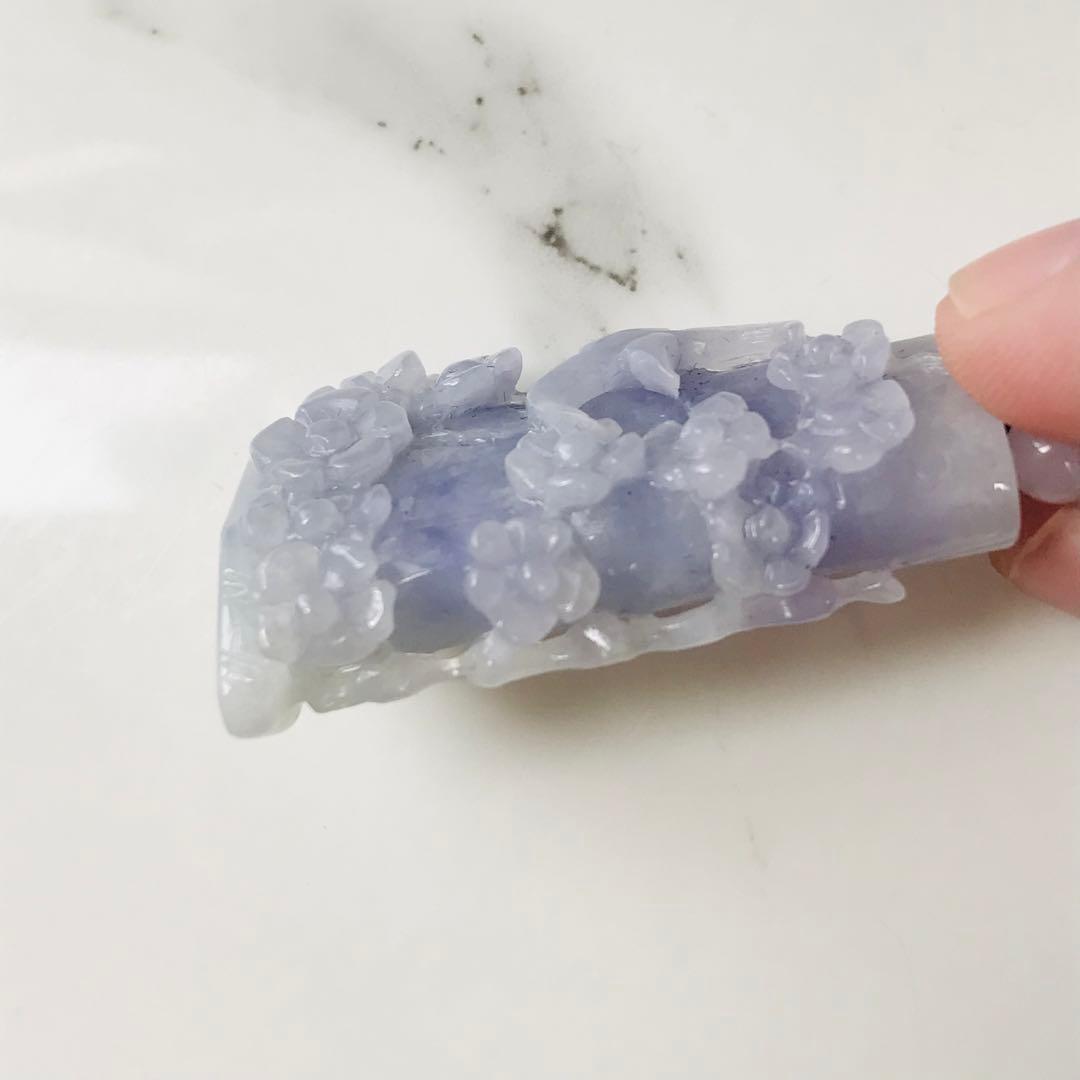 【P2174-001】翡翠　ミャンマー産　ペンダントトップ　ラベンダー