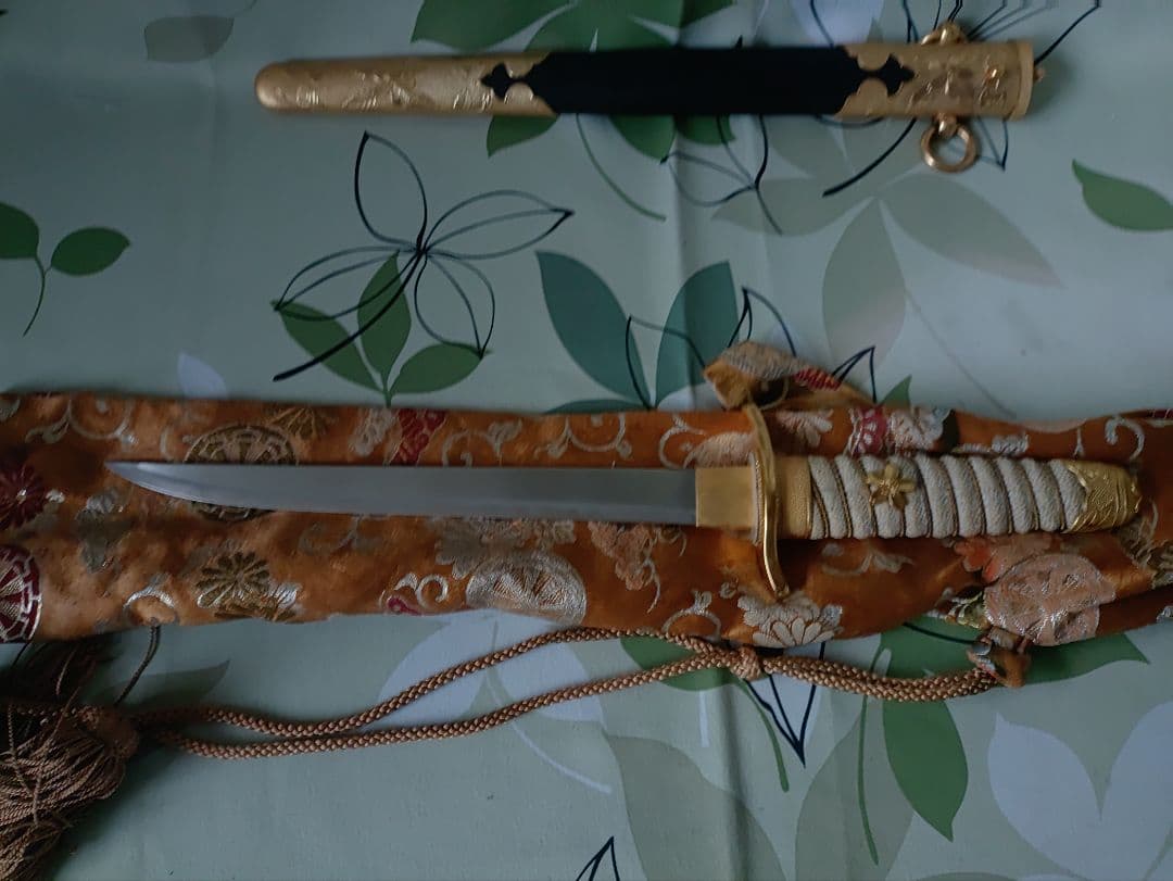 海軍刀　海軍短剣　旧日本軍　拵え 軍刀　海軍短刀　全長約47cm　鮫鞘？模造刀