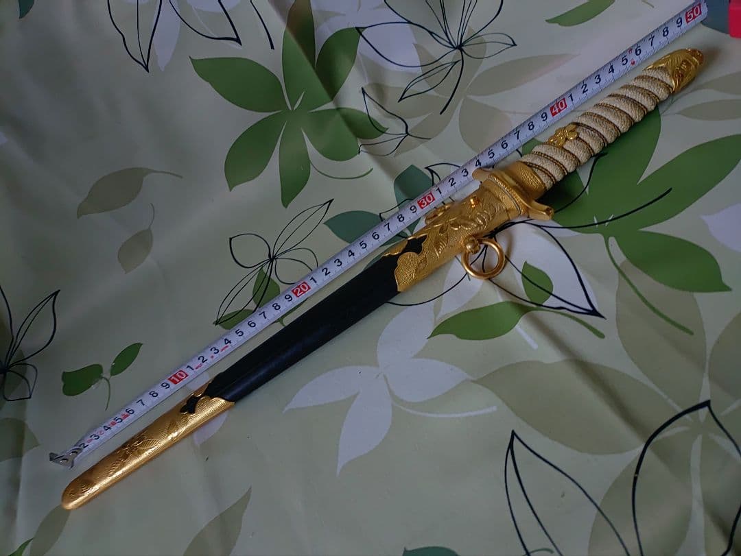 海軍刀　海軍短剣　旧日本軍　拵え 軍刀　海軍短刀　全長約47cm　鮫鞘？模造刀