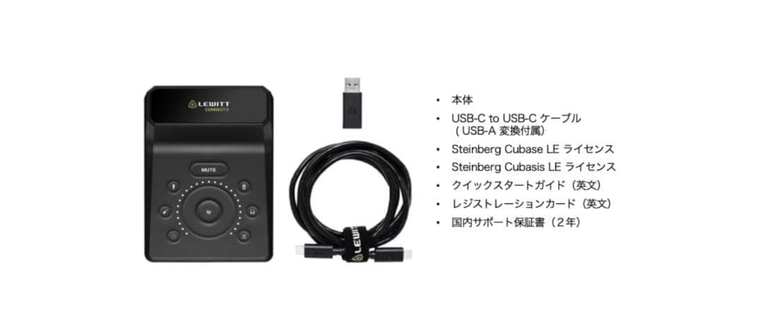 Cubase LE付属　配信に最適　WITT CONNECT 2 薄型軽量
