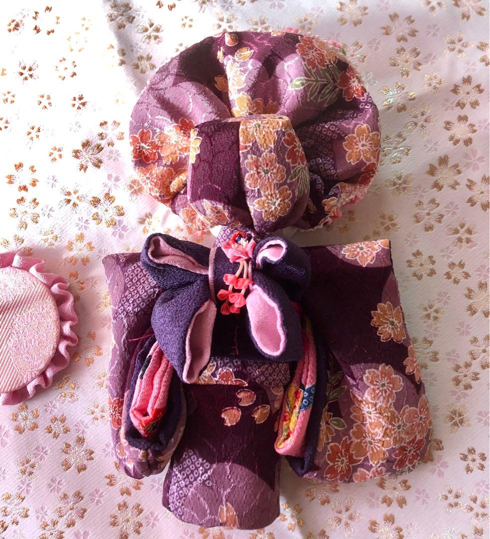 ＊夢 文化人形＊桃の節句乙女♡創作文化人形約24cmつまみ細工 お着物＊