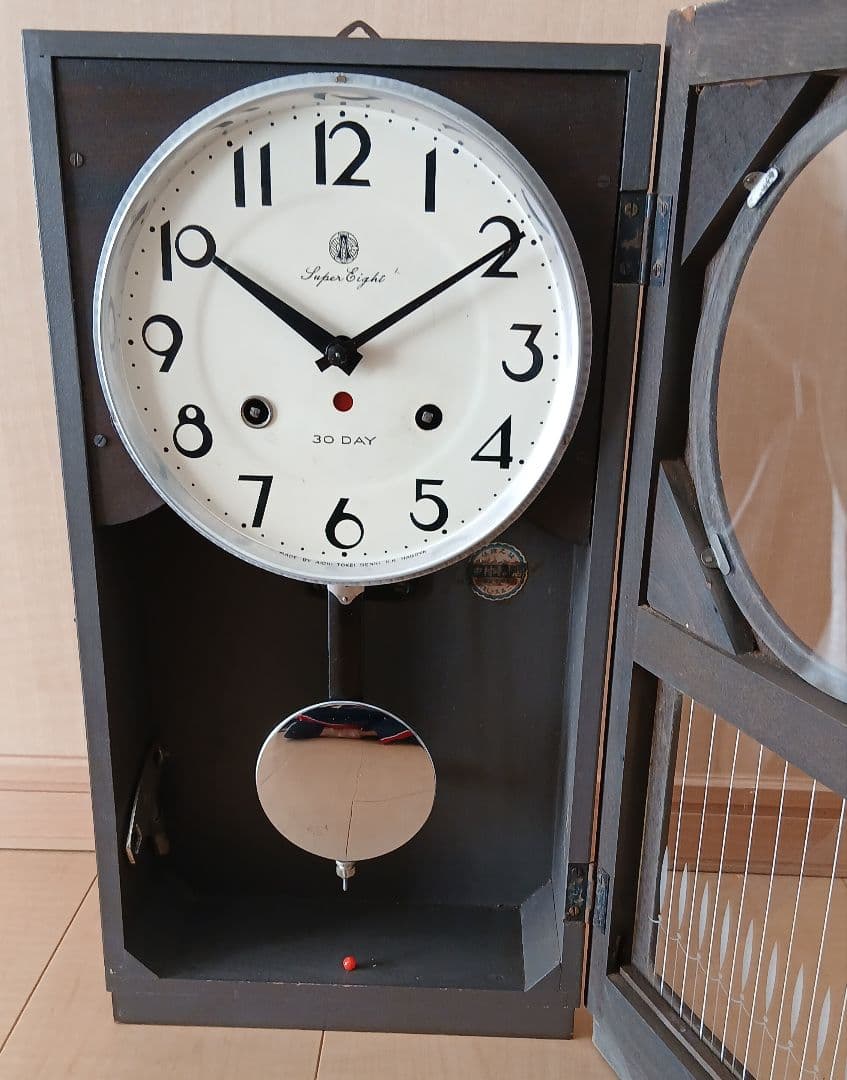 【昭和レトロ】愛知時計電機㈱ Super Eight 30日巻き 振り子時計