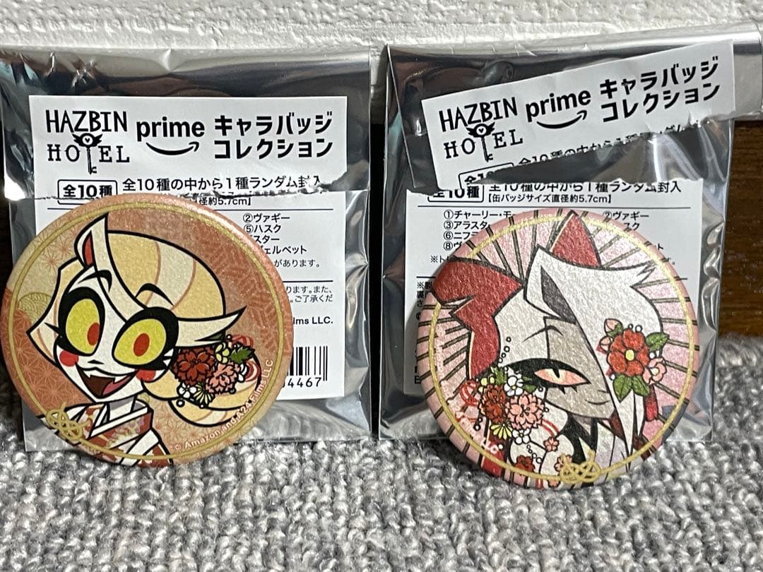 ハズビンホテル アニメイト 和服 缶バッジ チャーリー ヴァギー ㊵