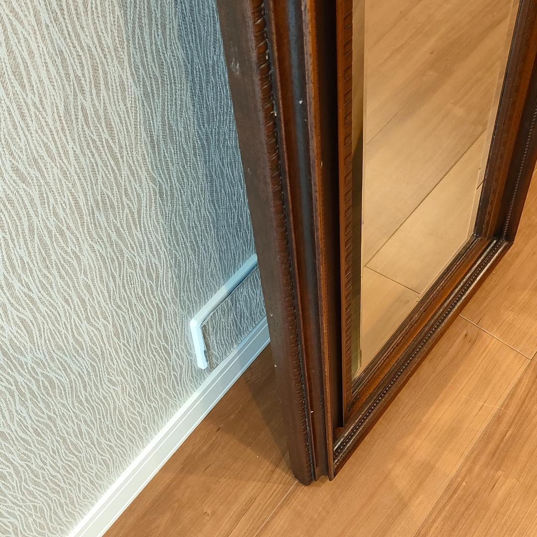 イタリア製　ミラー　姿見　アンティーク　木製フレーム