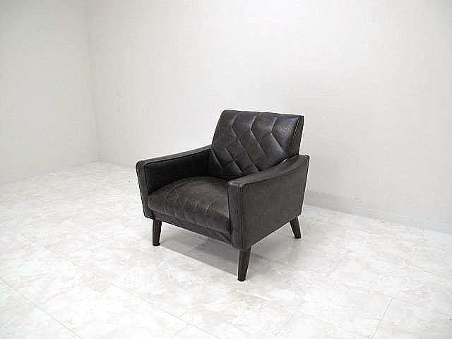 オールドカリモク ロビーチェア　1シーター　ダイヤステッチ　　1Pソファ