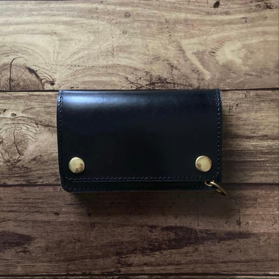 お札を折らずに収納】ミドルトラッカーウォレット 茶芯ブラック【受注